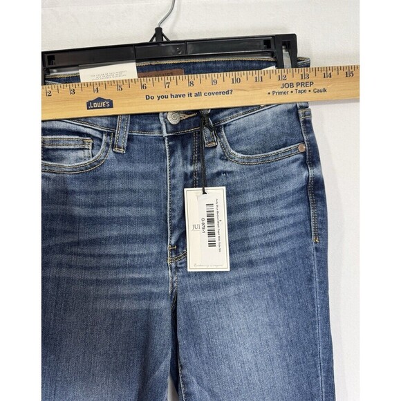 Judy Blue Skinny Fit Capri Women’s 1/25 Blue Denim Jeans Mid Rise Side Slit NEW - Picture 9 of 12